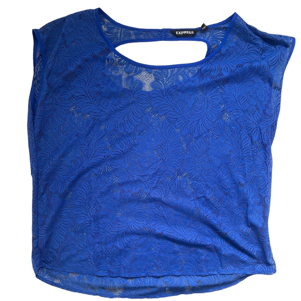 Express Women’s Royal Blue Cap Sleeve Blouse | S